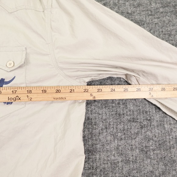 Ed Hardy Shirt Mens Large Beige Tattoo Graphic Love Kills Slowly Western Style - Picture 13 of 15